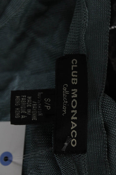 Club Monaco Womens Green V-Neck Rayon Cardigan Long Sleeve Solid Size S