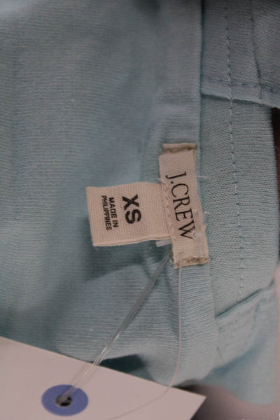 J Crew Women Blue 100% Cotton Square Neck Sleeveless Basic Tank Size XS
