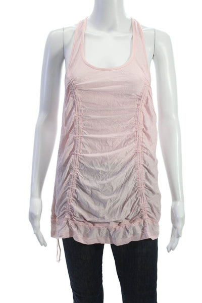 Lululemon Womens Pink Striped Scoop Neck Sleeveless Pullover Tank Size S