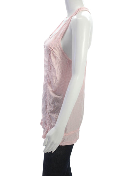 Lululemon Womens Pink Striped Scoop Neck Sleeveless Pullover Tank Size S