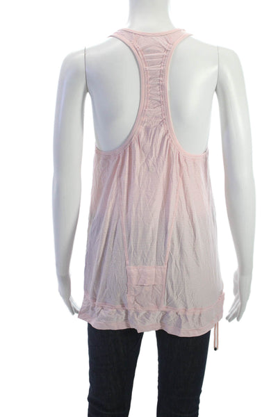 Lululemon Womens Pink Striped Scoop Neck Sleeveless Pullover Tank Size S