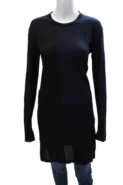 Urban Zen Womens Sweater Dress Black Cashmere Colorblock Long Sleeve Size S