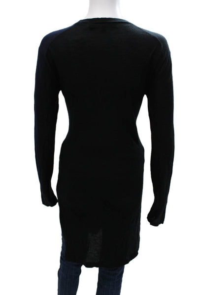 Urban Zen Womens Sweater Dress Black Cashmere Colorblock Long Sleeve Size S
