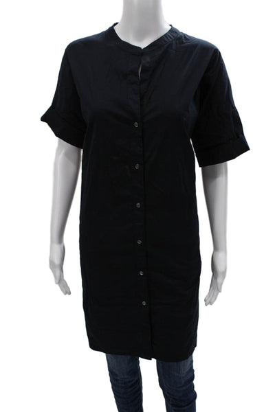 Standard James Perse Womens Black Collared Short Sleeve Shirt Dress Size 3