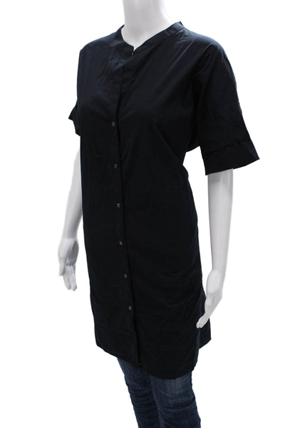 Standard James Perse Womens Black Collared Short Sleeve Shirt Dress Size 3