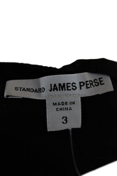 Standard James Perse Womens Black Collared Short Sleeve Shirt Dress Size 3