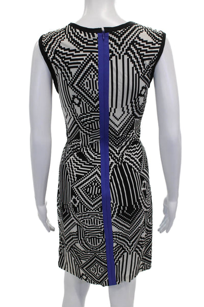 Nicole Miller Women Sheath Dress Multicolor Geometric Rayon Sleeveless Size 6