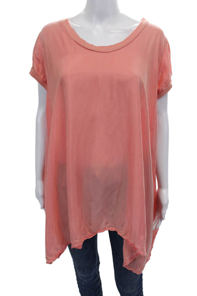 Pete & Greta Womens Pink Cupro Tunic Round Neck Short Sleeve Size S
