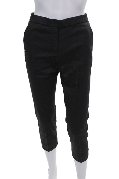 Theory Women Cropped Black Cotton Pants Pull On Size 0