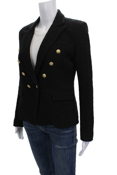 Generation Love Womens Military Jacket Black Blazer Solid Size S