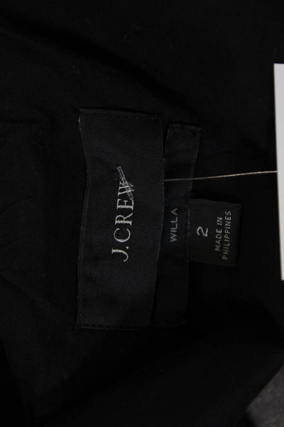 J Crew Womens Blazer Black Cotton Collared Button Long Sleeve Size 2