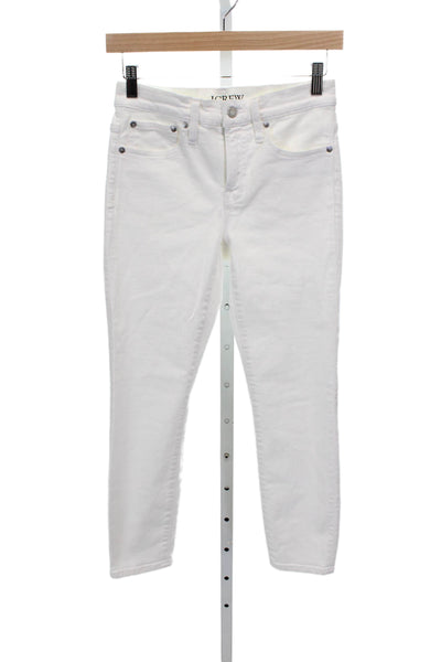 J Crew Women Skinny Jeans White High Rise Cotton Blend Size 26