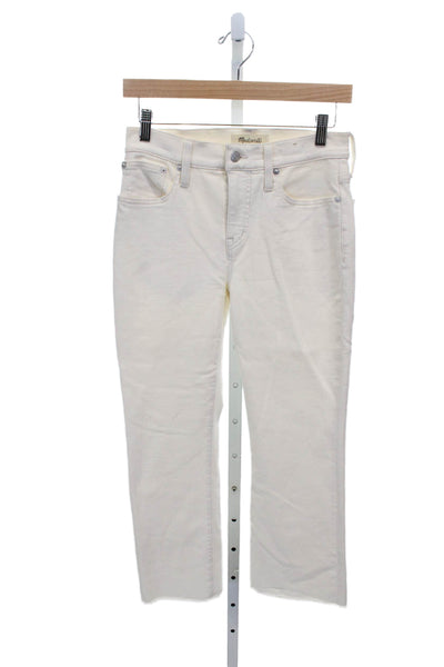 Madewell Womens Cropped Ivory High Rise Cotton Blend Jeans Size 26