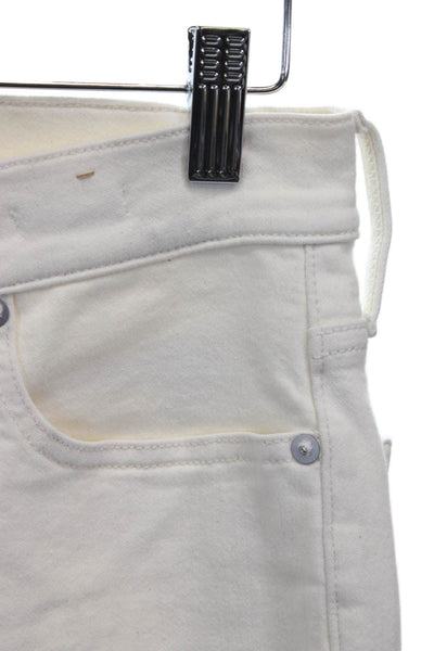 Madewell Womens Cropped Ivory High Rise Cotton Blend Jeans Size 26