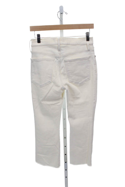 Madewell Womens Cropped Ivory High Rise Cotton Blend Jeans Size 26