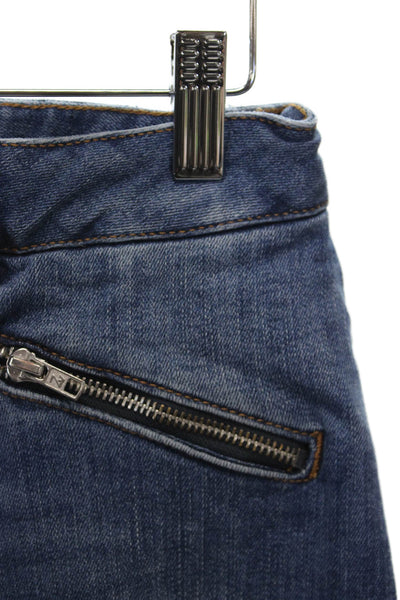 Zadig & Voltaire Womens Skinny Blue Jeans Cotton Blend Zip Mid Rise Size 26
