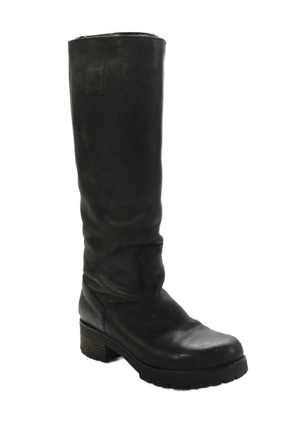 Barneys New York Womens Leather Knee High Boots Shoes Black Size 6
