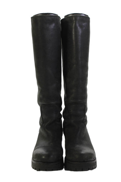 Barneys New York Womens Leather Knee High Boots Shoes Black Size 6