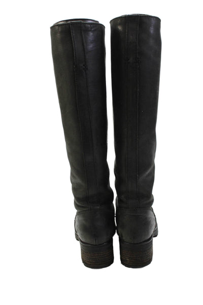 Barneys New York Womens Leather Knee High Boots Shoes Black Size 6