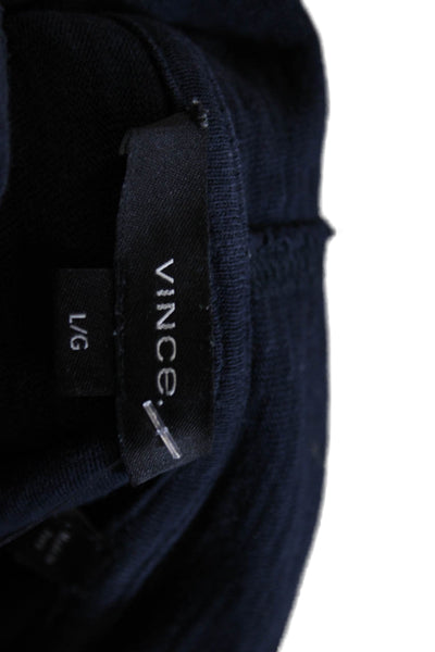 Vince Mens Pullover Hoodie Black Cotton Long Sleeve Size L