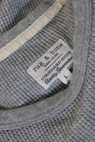 Rag & Bone Mens Gray Cotton Crewneck Long Sleeve Shirt Size L