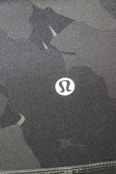 Lululemon Womens Capri Leggings Green Camo Nylon Pull On Size 2