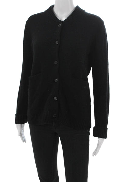 MCT Womens Cardigan Black Wool Long Sleeve Round Neck Size M