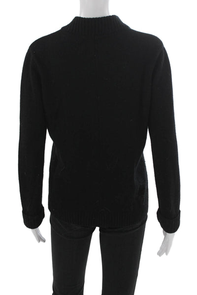 MCT Womens Cardigan Black Wool Long Sleeve Round Neck Size M