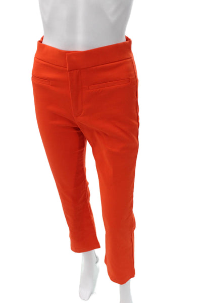 Zara Women Dress Pants Orange Polyester Zip Inseam 26 Size S
