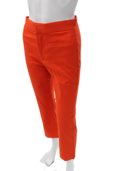 Zara Women Dress Pants Orange Polyester Zip Inseam 26 Size S