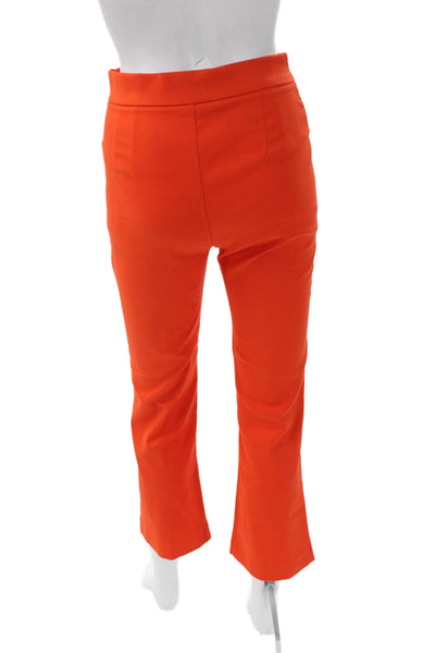 Zara Women Dress Pants Orange Polyester Zip Inseam 26 Size S