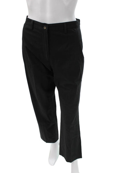 Piazza Sempione Women Dress Pants Black Cotton Spandex Button Size 42