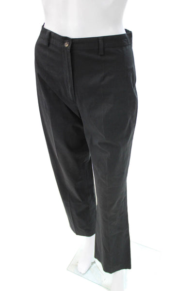 Piazza Sempione Women Dress Pants Black Cotton Spandex Button Size 42