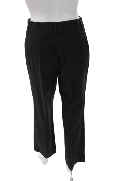 Piazza Sempione Women Dress Pants Black Cotton Spandex Button Size 42