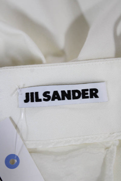 Jil Sander Womens White Cotton Dress Pants Size 34