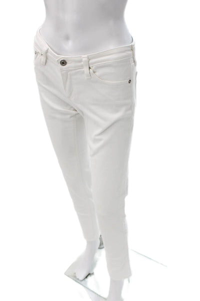 AG Adriano Goldschmied Womens Skinny Jeans White Cotton Size 27