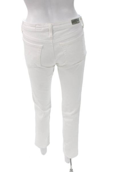 AG Adriano Goldschmied Womens Skinny Jeans White Cotton Size 27