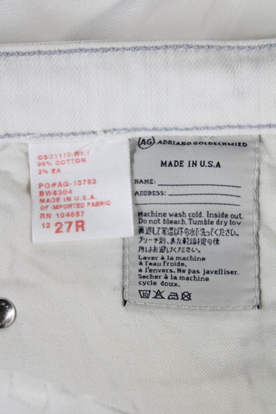 AG Adriano Goldschmied Womens Skinny Jeans White Cotton Size 27