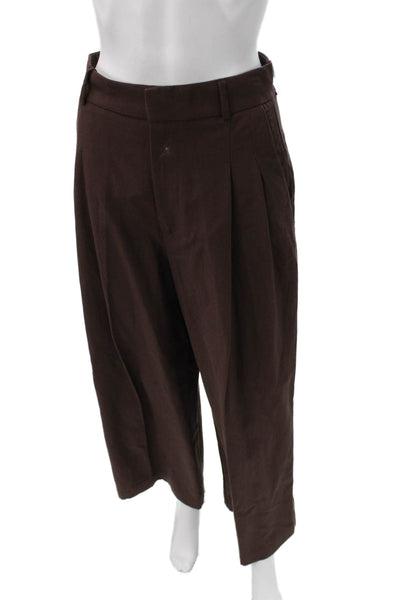 Zara Women Dress Pants Brown Zip 58% Viscose Size XS