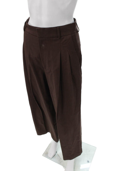 Zara Women Dress Pants Brown Zip 58% Viscose Size XS