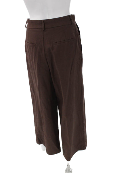 Zara Women Dress Pants Brown Zip 58% Viscose Size XS