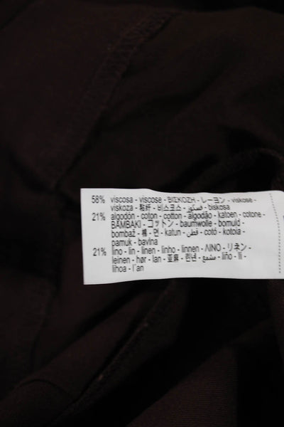 Zara Women Dress Pants Brown Zip 58% Viscose Size XS