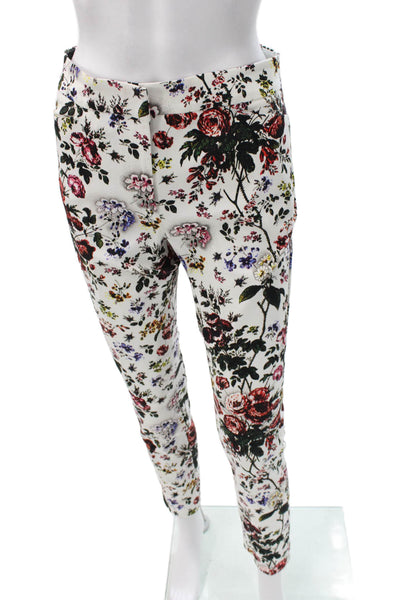 Erdem Womens Cropped Floral Multicolor Cotton Pants Zip Size S