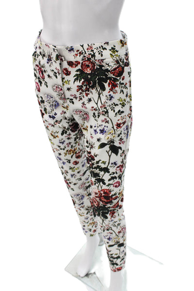 Erdem Womens Cropped Floral Multicolor Cotton Pants Zip Size S