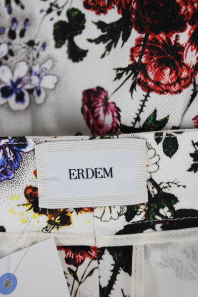 Erdem Womens Cropped Floral Multicolor Cotton Pants Zip Size S