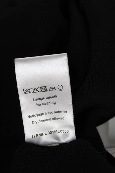 Nina Ricci Women Black 100% Wool Crew Neck Long Sleeve Basic Blouse Size S
