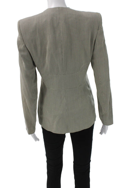 Giorgio Armani Womens Gray Check Viscose Basic Jacket Button Size 38