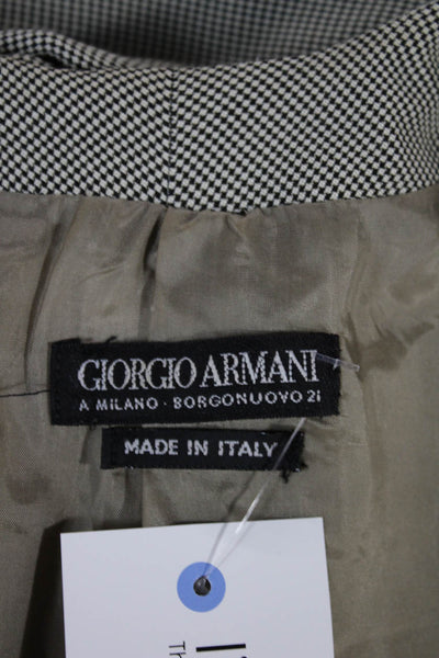 Giorgio Armani Womens Gray Check Viscose Basic Jacket Button Size 38