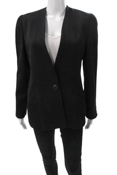 Krizia Women Pantsuit Wool Black Button Long Sleeve Size 38