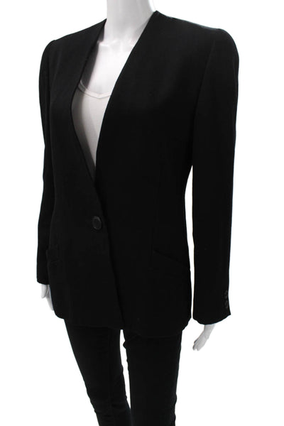 Krizia Women Pantsuit Wool Black Button Long Sleeve Size 38